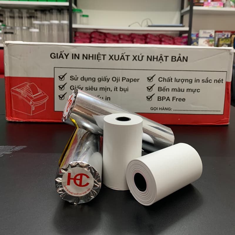 Giấy In Nhiệt Nhật Bản OJI K80mm x 20m. Thùng 100 Cuộn Giấy In Bill OJI